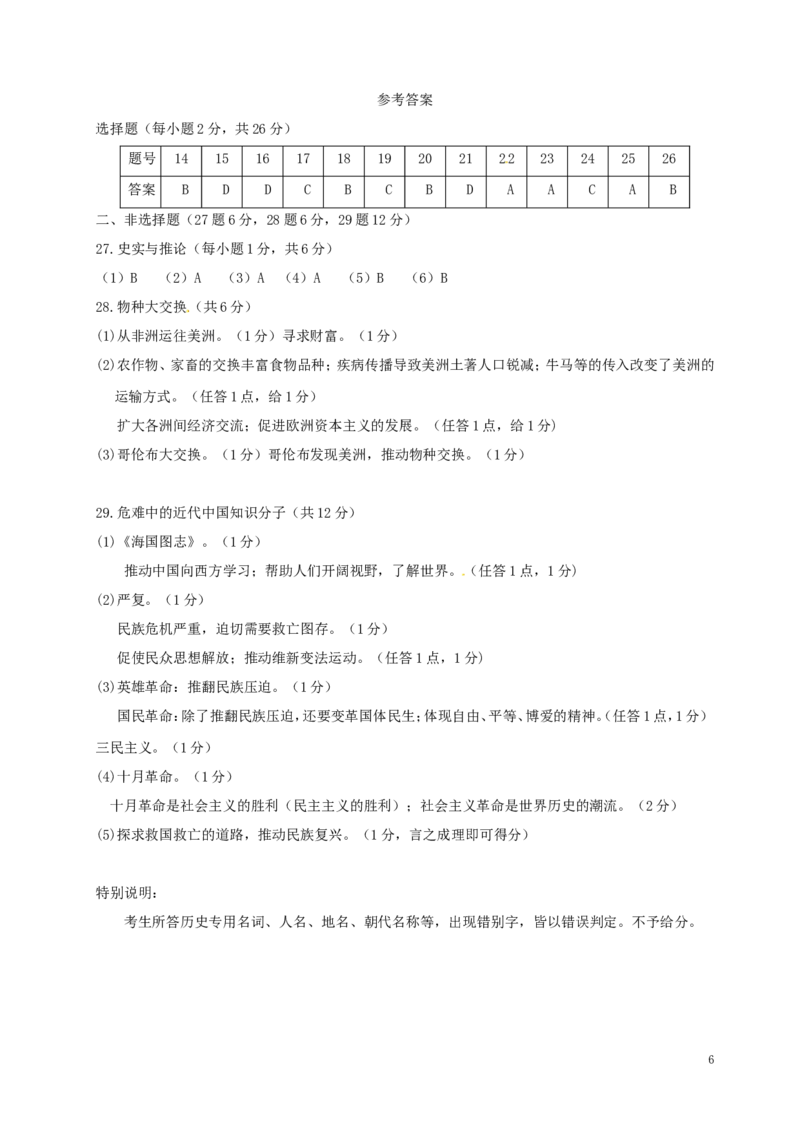 江苏省徐州市2019年中考历史真题试题_6.历史中考真题2015-2024年_2019年全国中考历史170份