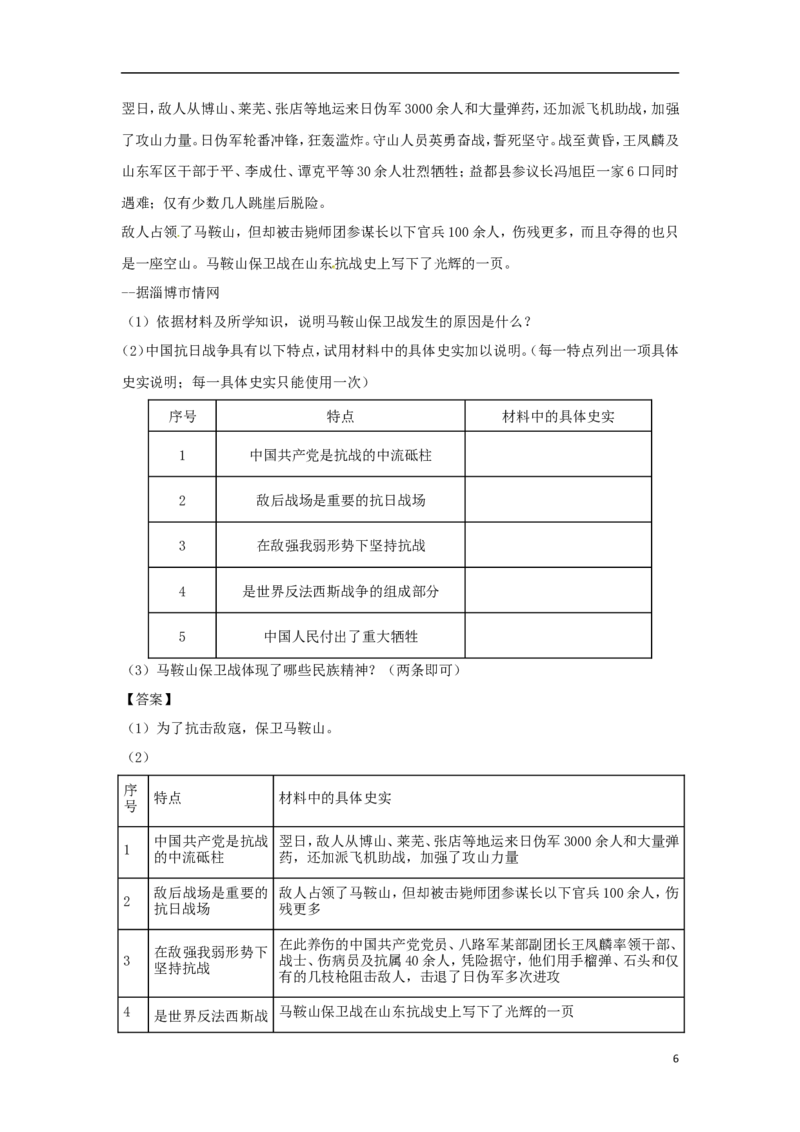 山东省淄博市2018年中考历史真题试题（含解析）_6.历史中考真题2015-2024年_2018年全国中考历史186份