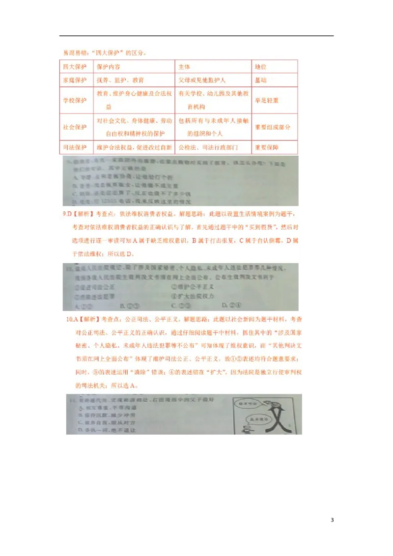 江苏省宿迁市2015年中考政治真题试题（扫描版，含解析）_7.政治中考真题2015-2024年_2015年全国中考政治113份