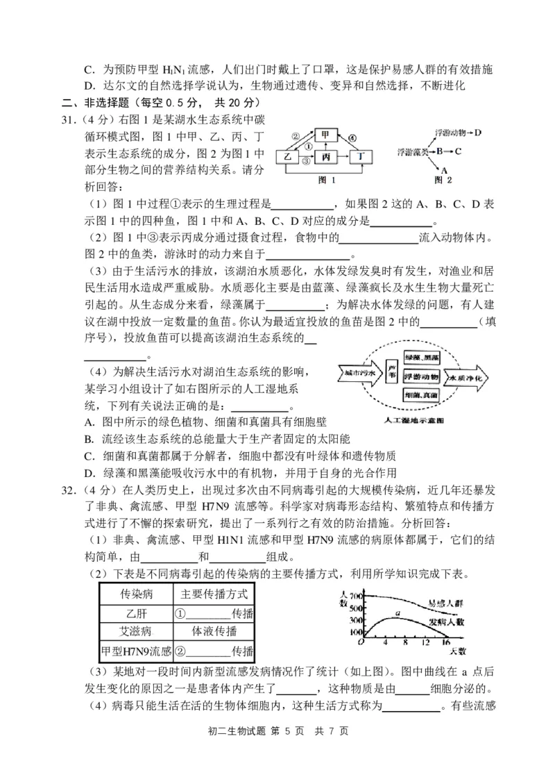 山东省日照市2016年中考生物真题试题（pdf，含答案）_8.生物中考真题2015-2024年_2016年全国中考生物74份