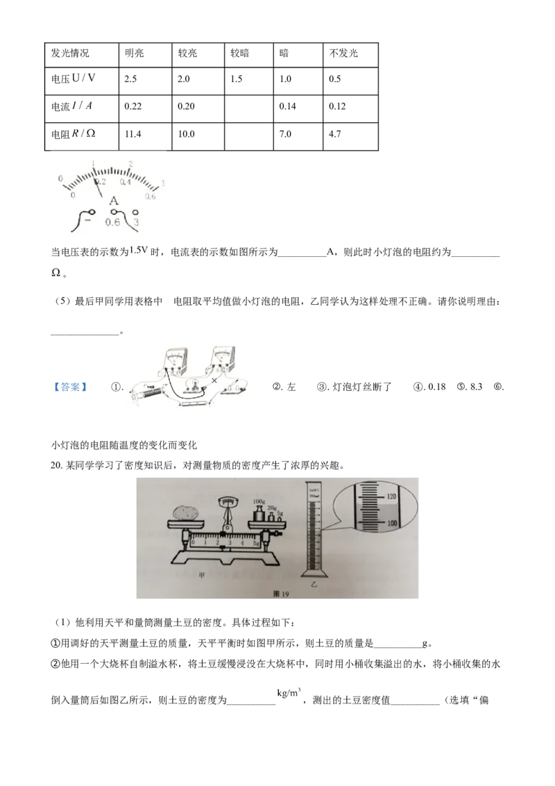 2021年宁夏中考物理试题（含答案）_中考真题_4.物理中考真题2015-2024年_地区卷_宁夏物理12-21