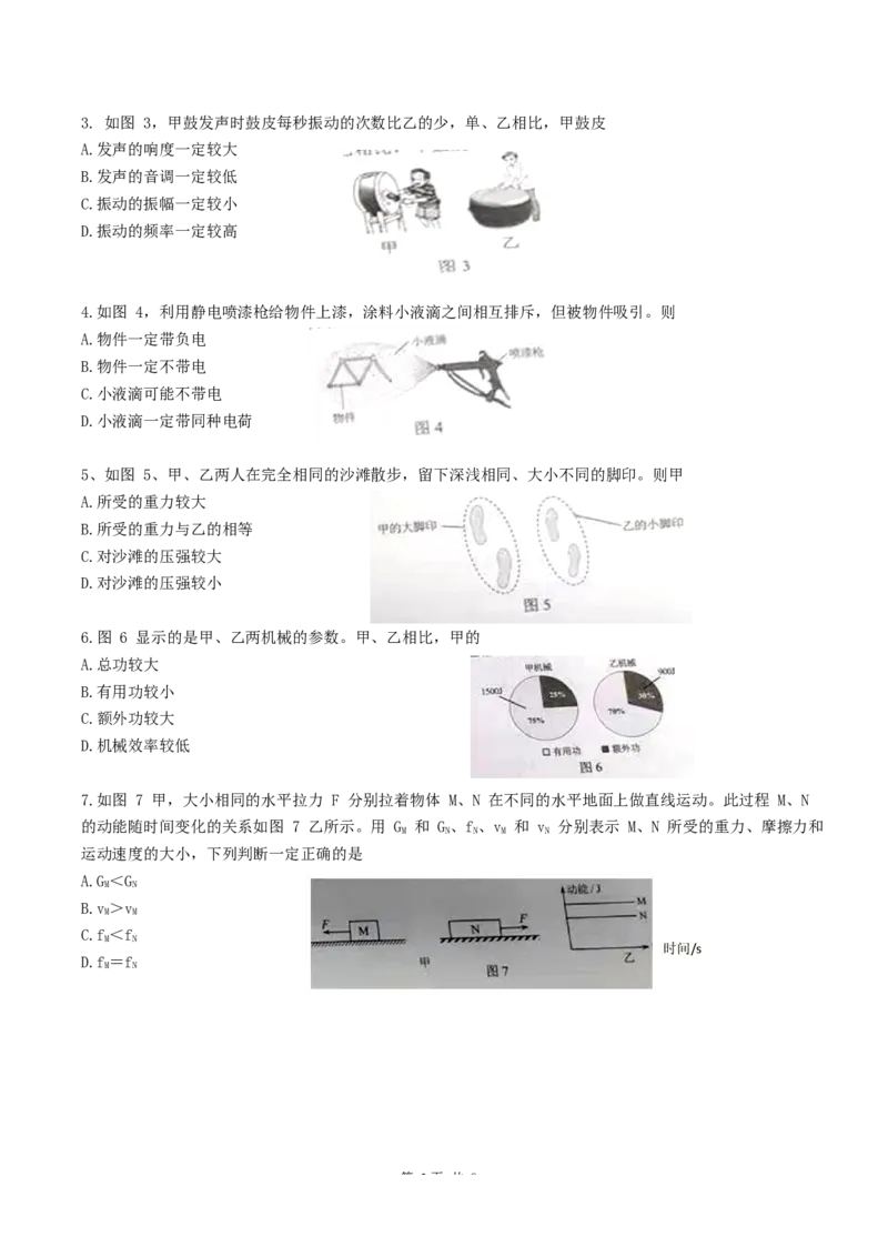 2021年广州市中考物理试题（学生版）_中考真题_4.物理中考真题2015-2024年_地区卷_广东省_广东广州中考物理2008---2022年