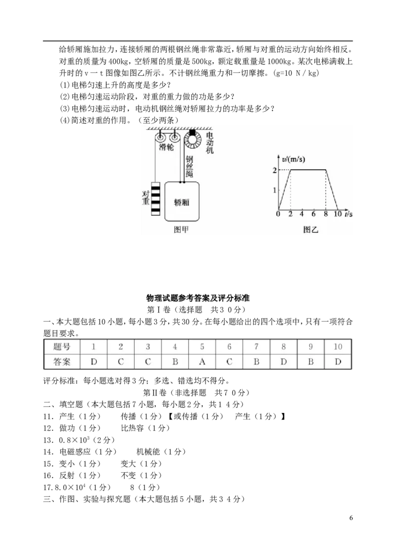 山东省东营市2015年中考物理真题试题（含答案）_中考真题_4.物理中考真题2015-2024年_2015年中考物理真题165份