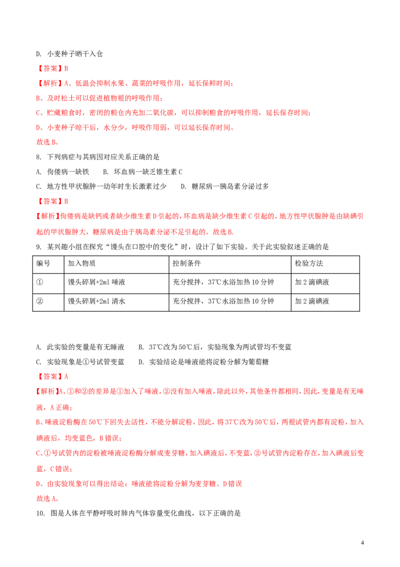 山东省临沂市2018年中考生物真题试题（含解析）_8.生物中考真题2015-2024年_2018年全国中考生物141份