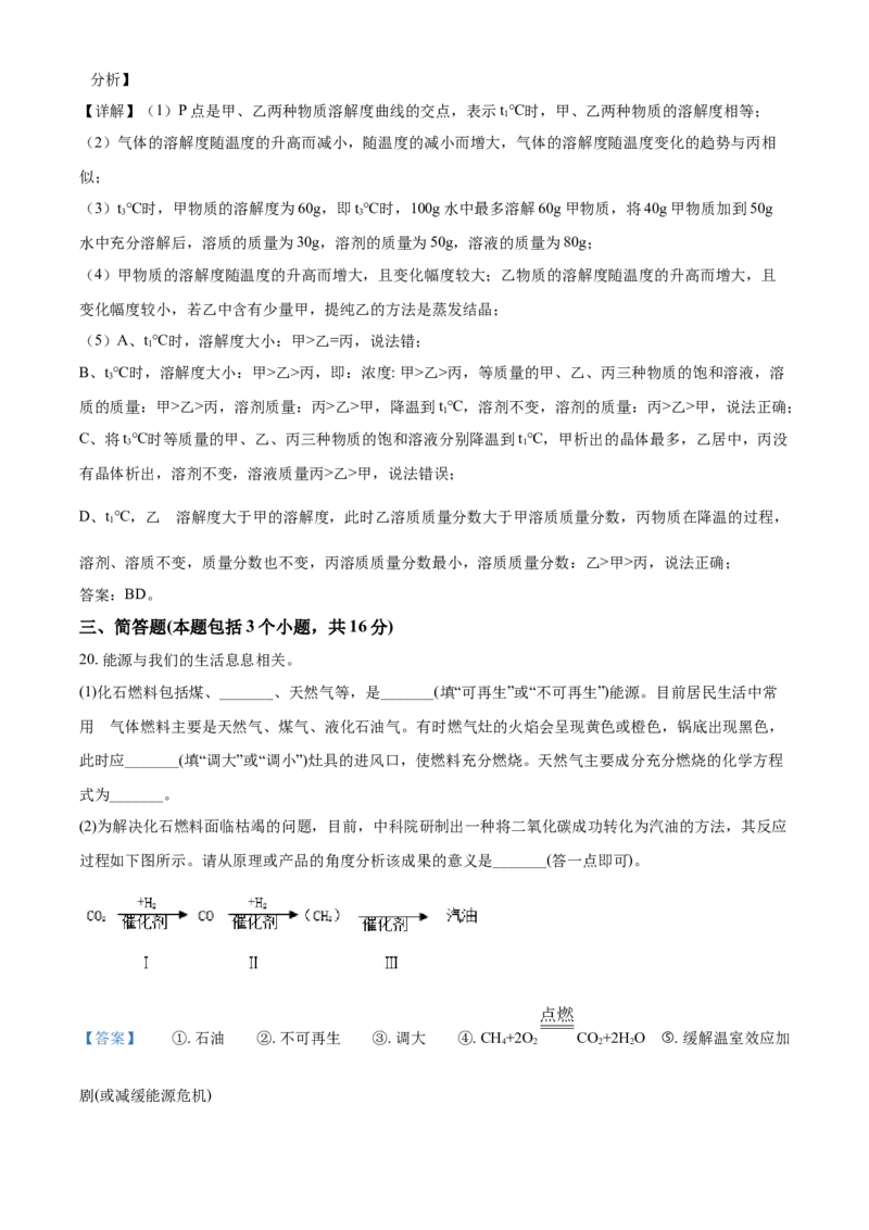 2021年辽宁省抚顺、铁岭市中考化学试题（解析）_中考真题_5.化学中考真题2015-2024年_地区卷_辽宁化学_辽宁化学_铁岭化学15-22