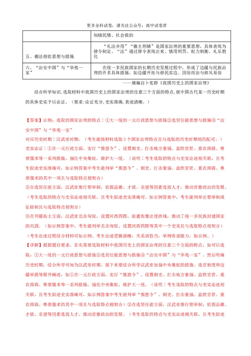 历史（九省联考考后提升卷，河南）（全解全析）_2024年4月_其他_2024年1月新&ldquo;九省联考&rdquo;考后提升卷（原卷+解析）_2024年1月&ldquo;九省联考&rdquo;历史真题完全解读与考后提升