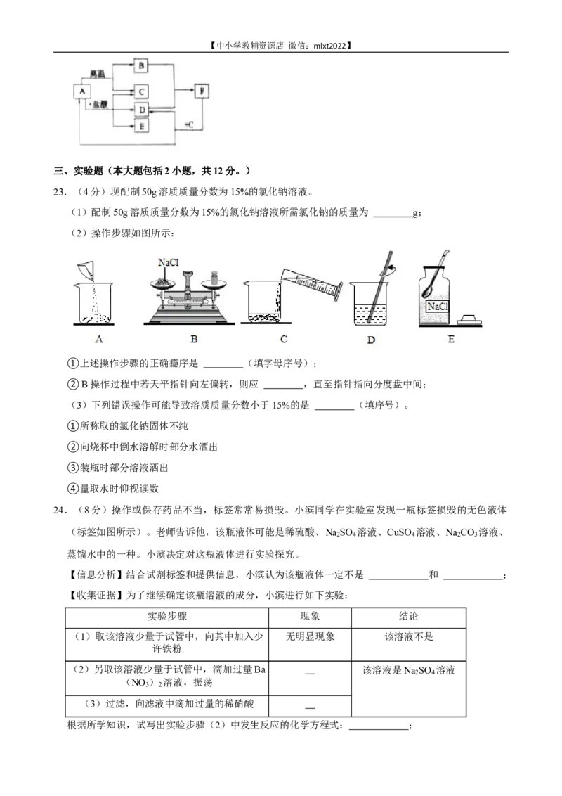 2021年山东省滨州市中考化学真题_中考真题_5.化学中考真题2015-2024年_地区卷_山东省_山东滨州化学09-22
