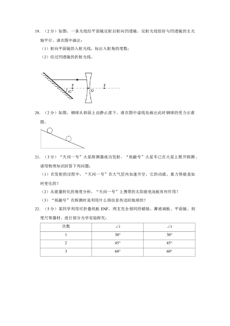 2021年辽宁省朝阳市中考物理试题（空白卷）_中考真题_4.物理中考真题2015-2024年_地区卷_辽宁物理_辽宁物理_朝阳物理15-22缺16