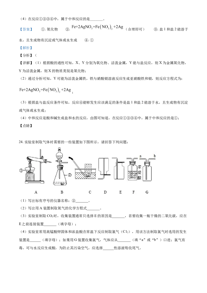 2021年辽宁省营口市中考化学试题（解析）_中考真题_5.化学中考真题2015-2024年_地区卷_辽宁化学_辽宁化学_营口化学15-22