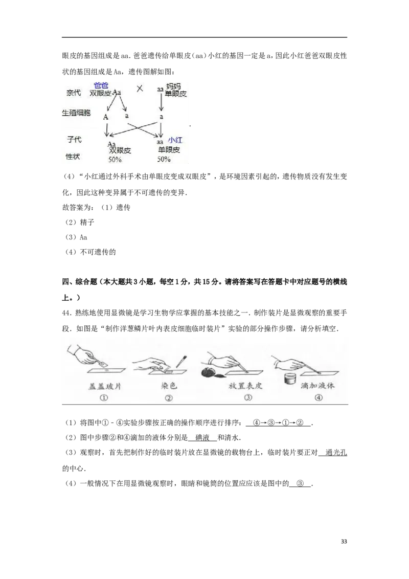 广西玉林市2017年中考生物真题试题（含解析）_8.生物中考真题2015-2024年_地区卷_广西省