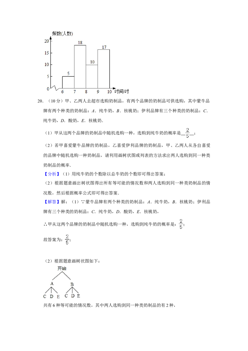 2020年辽宁省鞍山市中考数学试题（解析）_中考真题_2.数学中考真题2015-2024年_地区卷_辽宁省_辽宁数学_辽宁数学_鞍山数学11-22