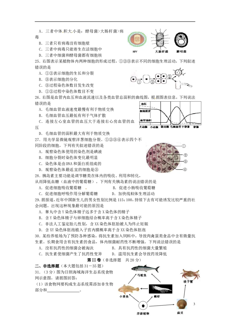 山东省日照市2015年中考生物真题试题（含答案）_8.生物中考真题2015-2024年_2015年全国中考生物74份