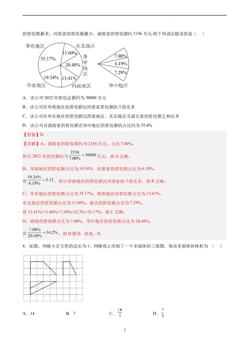数学（全国甲卷文科）（全解全析）_2023高考押题卷_学易金卷-2023学科网押题卷（各科各版本）_2023学科网押题卷-学易金卷-数学_数学（全国甲卷文科）-学易金卷：2023年高考考前押题密卷