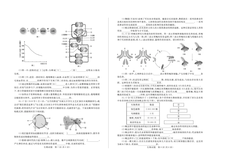 山东省德州市2019年中考生物真题试题(扫描版)_8.生物中考真题2015-2024年_地区卷_山东省_山东德州生物11-20