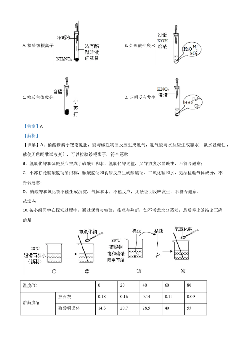 山西省晋中市2021年中考化学试题（解析版）_中考真题_5.化学中考真题2015-2024年_2021年中考化学真题（83份）_晋中化学