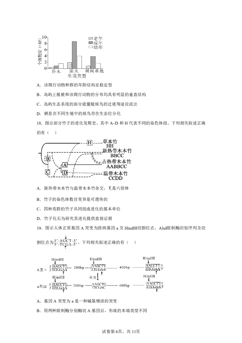 江苏2025年高考江苏卷生物高考真题文档版_1.高考2025全国各省真题+答案_9.高考生物真题答案更新中