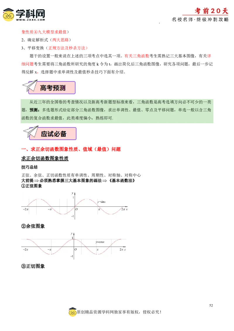 数学（二）-2024年高考考前20天终极冲刺攻略_2024高考押题卷_62024学科网全系列_20学科网高考考前终极攻略_数学-2024年高考考前20天终极冲刺攻略