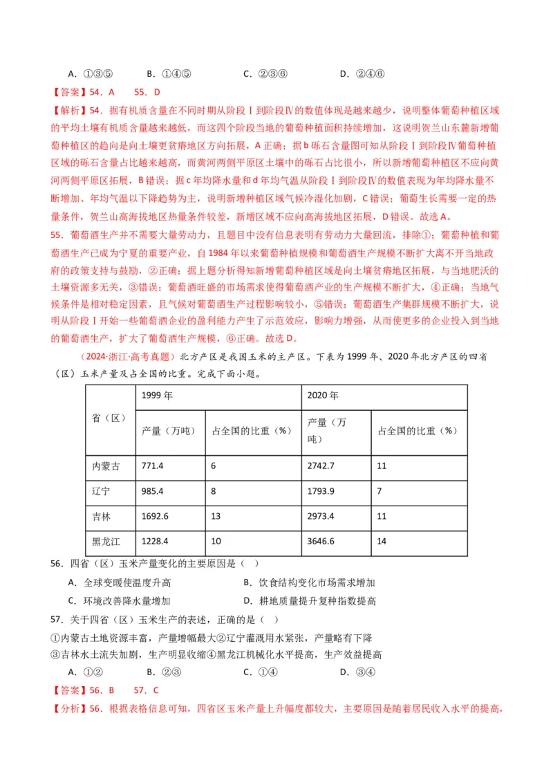 五年（2021-2025）高考地理真题分类汇编专题10农业（全国通用）（解析版）_高考真题分类汇编_高考地理真题分类汇编（全国通用）五年（2021-2025）_word