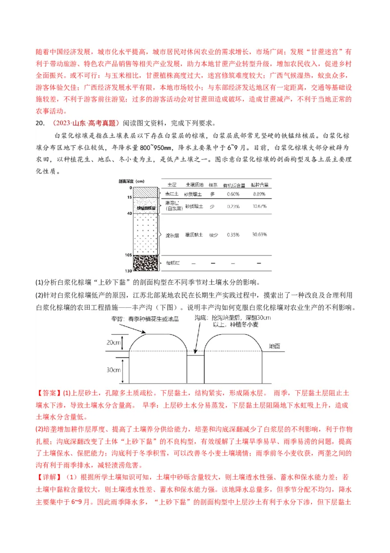 五年（2021-2025）高考地理真题分类汇编专题10农业（全国通用）（解析版）_高考真题分类汇编_高考地理真题分类汇编（全国通用）五年（2021-2025）_word