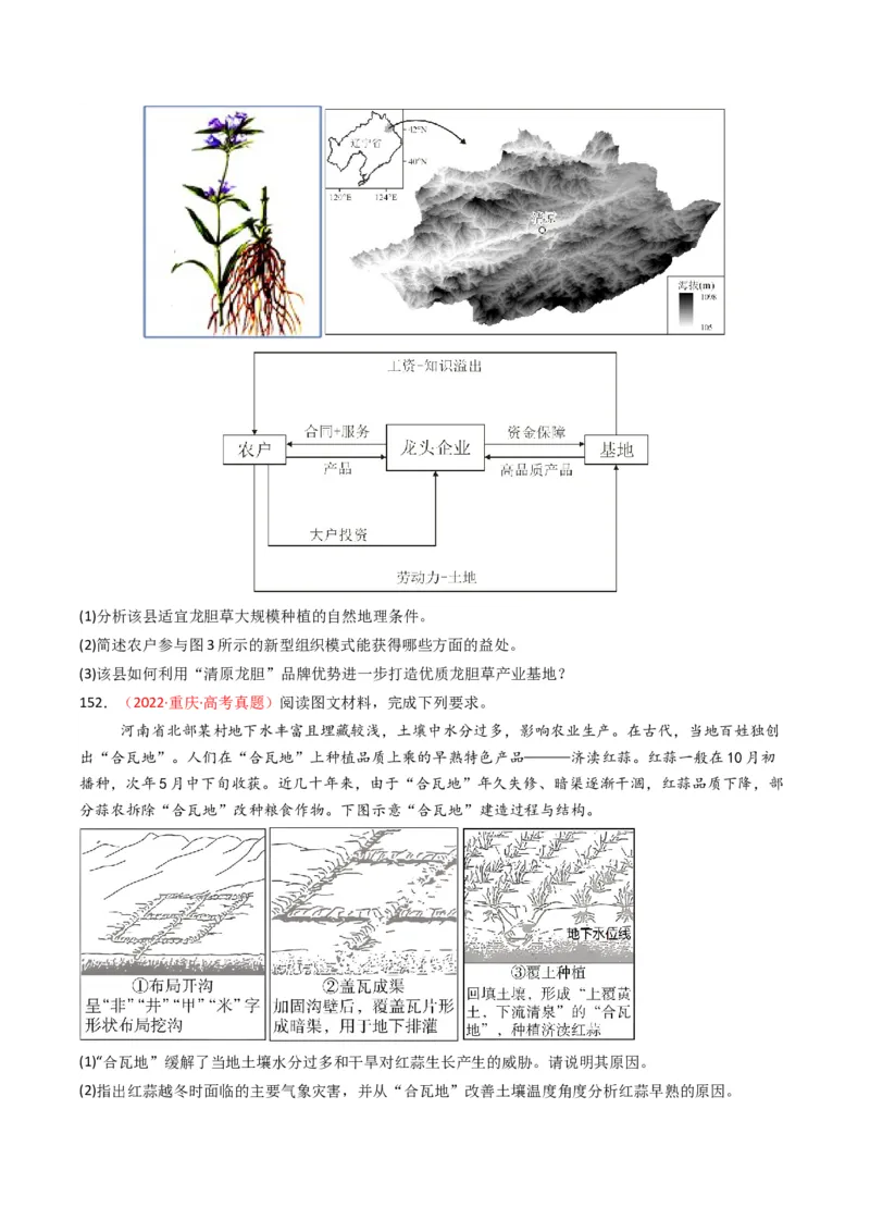 五年（2021-2025）高考地理真题分类汇编专题10农业（全国通用）（原卷版）_高考真题分类汇编_高考地理真题分类汇编（全国通用）五年（2021-2025）_word
