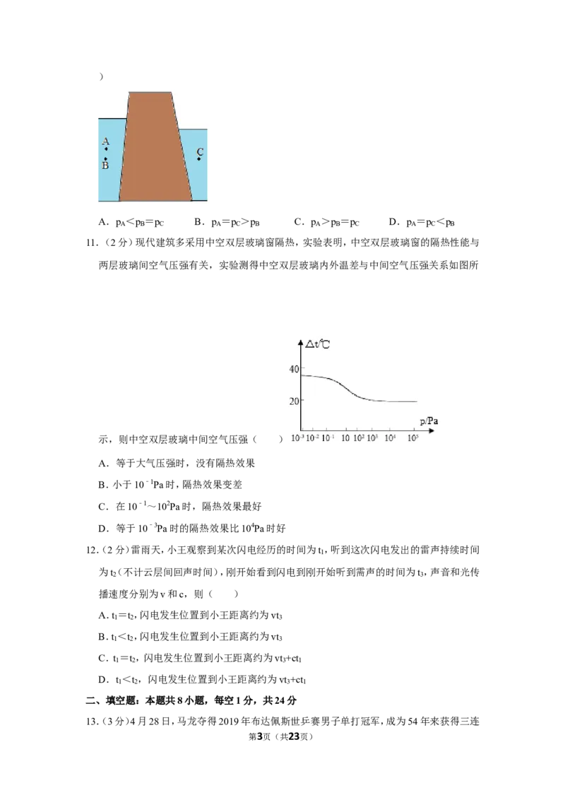 江苏省盐城市2019年中考物理试题及答案(word版)_中考真题_4.物理中考真题2015-2024年_地区卷_江苏省_盐城中考物理2008--2022年