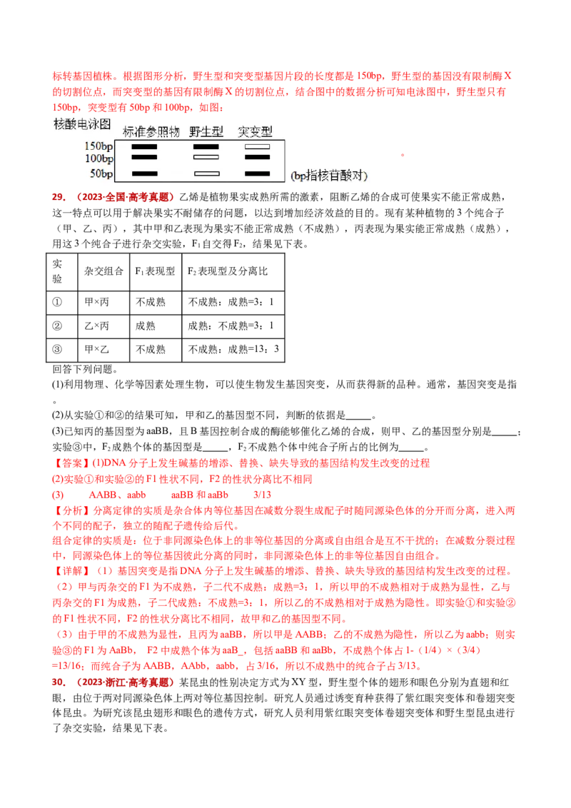 五年（2021-2025）全国高考生物真题分类汇编专题12变异、育种与进化（全国通用）（解析版）_高考真题分类汇编_高考生物真题分类汇编（全国通用）五年（2021-2025）