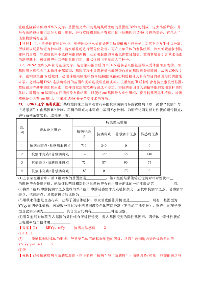 五年（2021-2025）全国高考生物真题分类汇编专题12变异、育种与进化（全国通用）（解析版）_高考真题分类汇编_高考生物真题分类汇编（全国通用）五年（2021-2025）