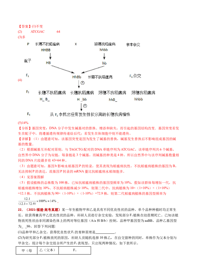五年（2021-2025）全国高考生物真题分类汇编专题12变异、育种与进化（全国通用）（解析版）_高考真题分类汇编_高考生物真题分类汇编（全国通用）五年（2021-2025）