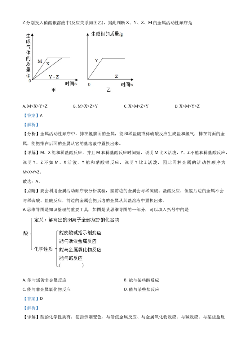 湖北省黄石市2021年中考化学试题（解析版）_中考真题_5.化学中考真题2015-2024年_2021年中考化学真题（83份）_黄石化学