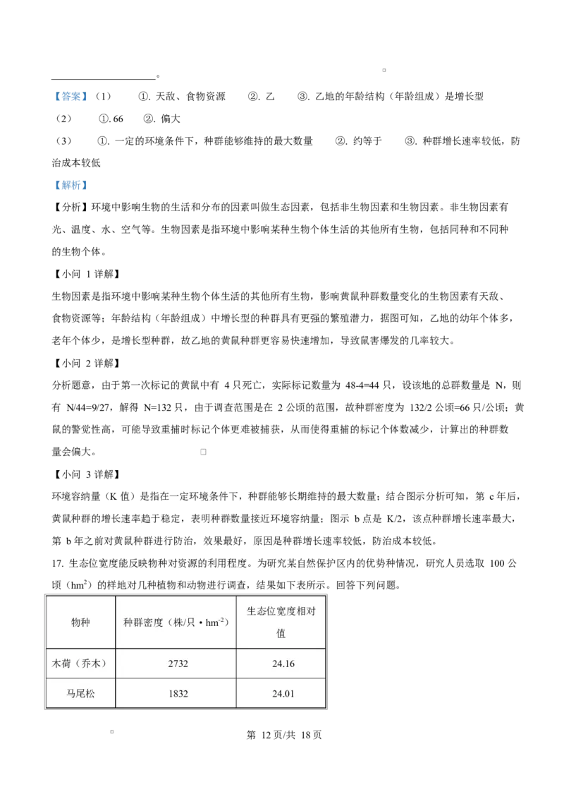 安徽省A10联盟2024-2025学年高二下学期3月阶段考生物学试题Word版含解析_2025年04月试卷_0413安徽省A10联盟2024-2025学年高二下学期3月阶段考