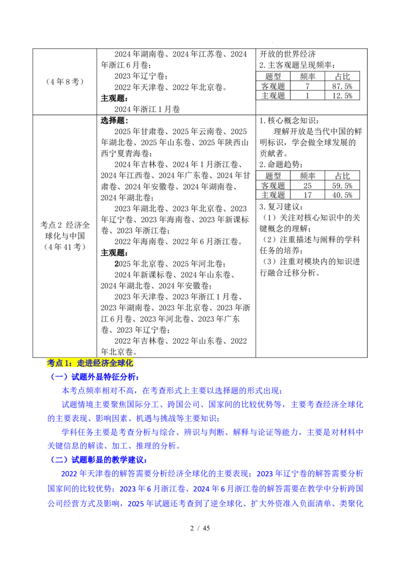 专题20经济全球化（全国通用）（解析版）_高考真题分类汇编_高考政治真题分类汇编（全国通用）五年（2021-2025）