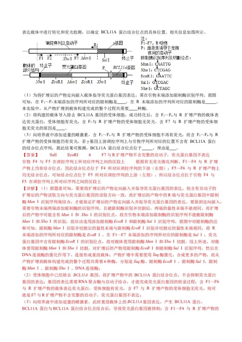 五年（2021-2025）全国高考生物真题分类汇编专题22基因工程（全国通用）（解析版）_高考真题分类汇编_高考生物真题分类汇编（全国通用）五年（2021-2025）