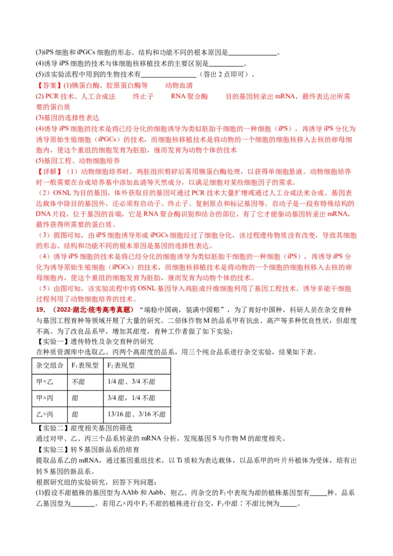 五年（2021-2025）全国高考生物真题分类汇编专题22基因工程（全国通用）（解析版）_高考真题分类汇编_高考生物真题分类汇编（全国通用）五年（2021-2025）
