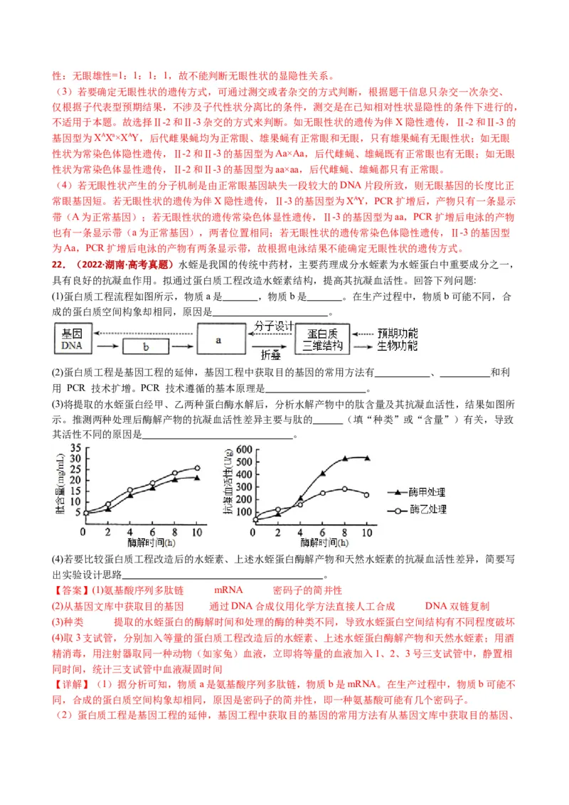 五年（2021-2025）全国高考生物真题分类汇编专题22基因工程（全国通用）（解析版）_高考真题分类汇编_高考生物真题分类汇编（全国通用）五年（2021-2025）