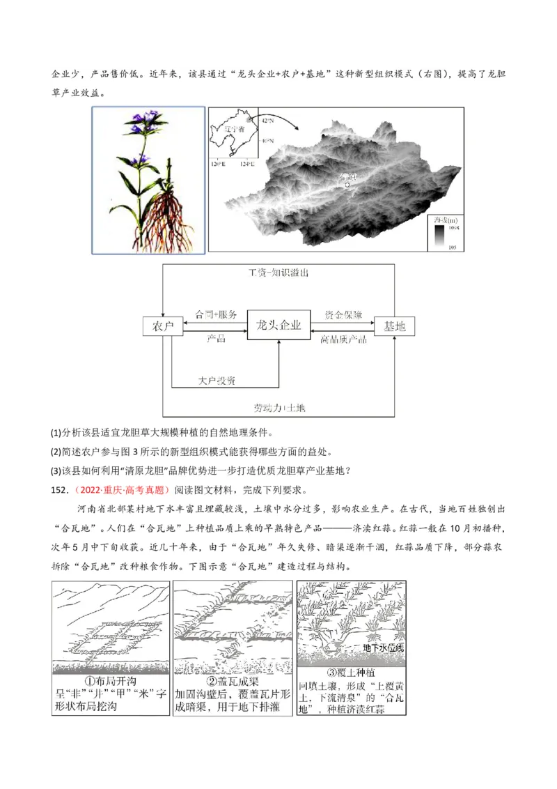 五年（2021-2025）高考地理真题分类汇编专题10农业（全国通用）（原卷版）_高考真题分类汇编_高考地理真题分类汇编（全国通用）五年（2021-2025）_pdf