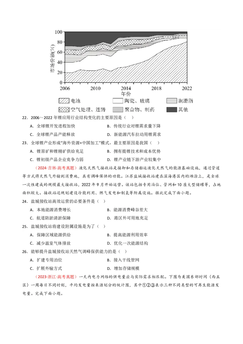 五年（2021-2025）高考地理真题分类汇编专题14资源、环境与国家安全（全国通用）（原卷版）_高考真题分类汇编_高考地理真题分类汇编（全国通用）五年（2021-2025）_pdf