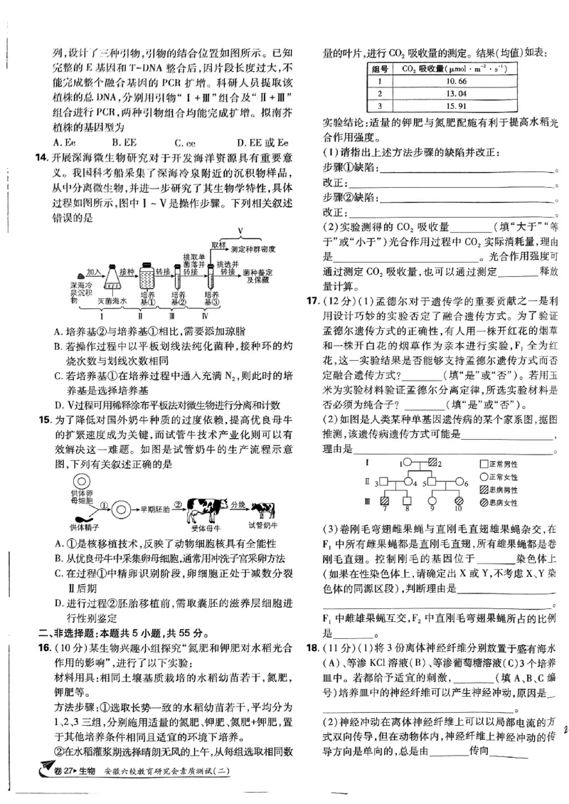 2025高考必刷卷42套生物新高考版_《2025高考必刷卷》_生物