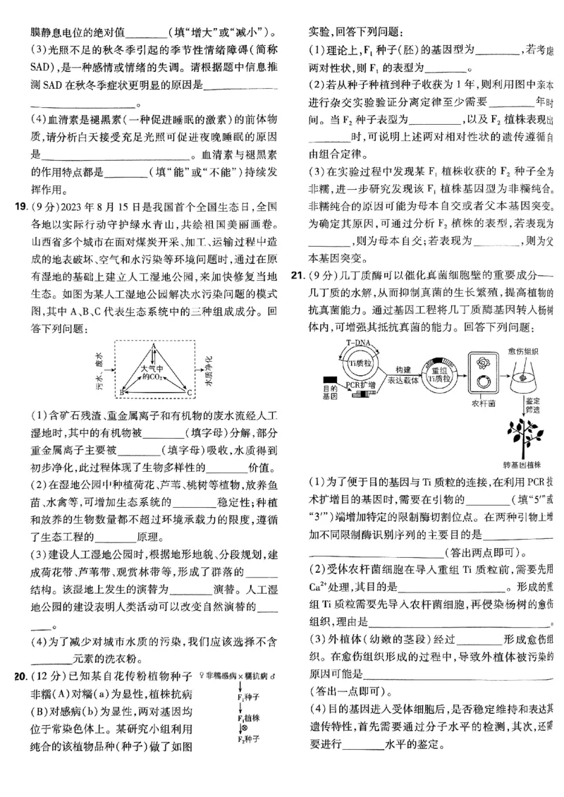 2025高考必刷卷42套生物新高考版_《2025高考必刷卷》_生物