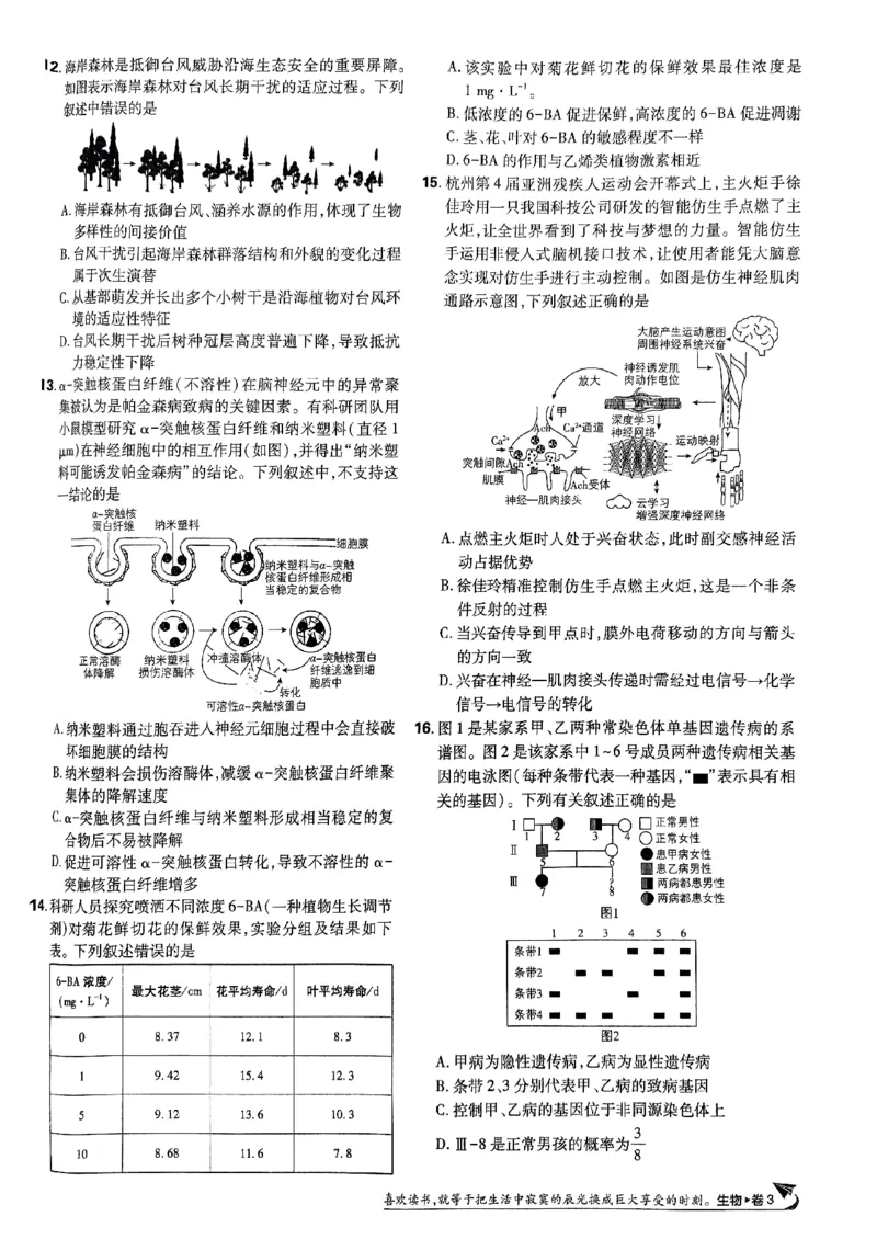 2025高考必刷卷42套生物新高考版_《2025高考必刷卷》_生物