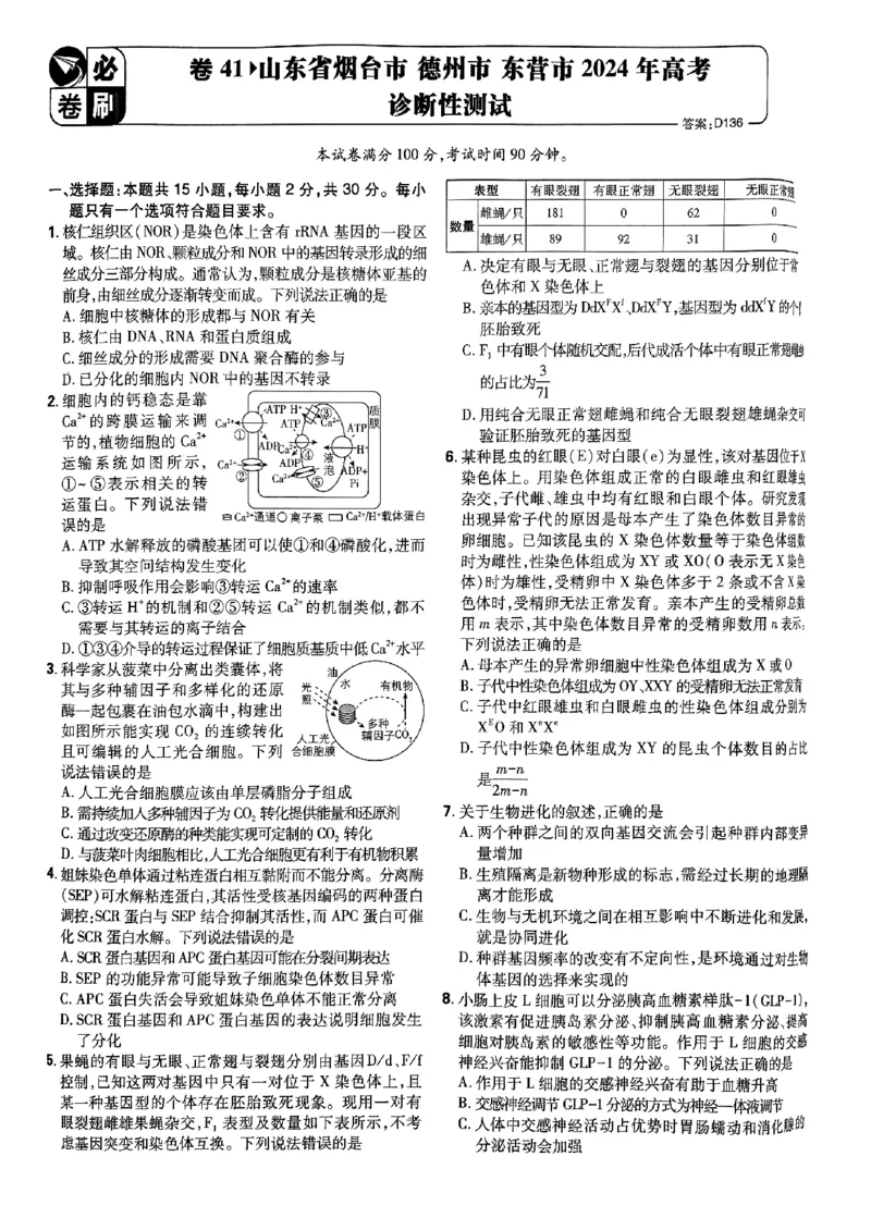 2025高考必刷卷42套生物新高考版_《2025高考必刷卷》_生物