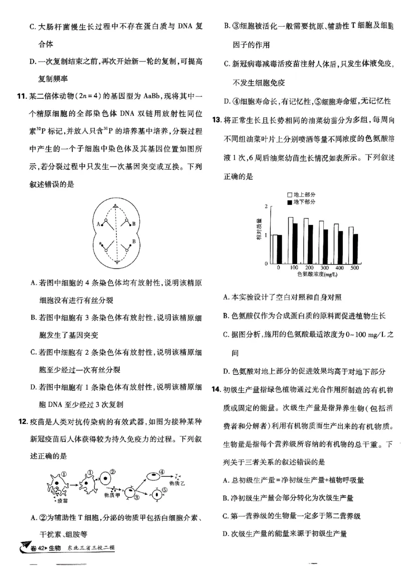 2025高考必刷卷42套生物新高考版_《2025高考必刷卷》_生物