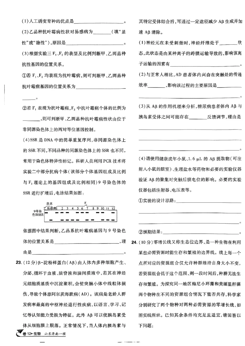 2025高考必刷卷42套生物新高考版_《2025高考必刷卷》_生物