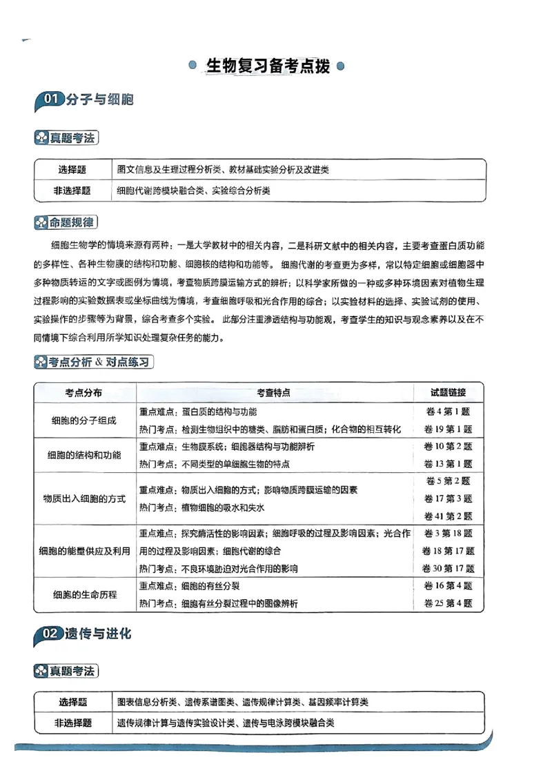 2025高考必刷卷42套生物新高考版_《2025高考必刷卷》_生物