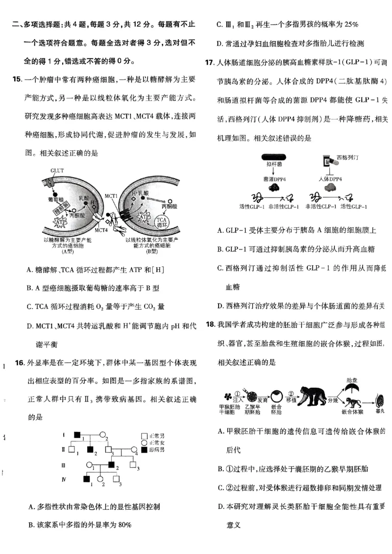 2025高考必刷卷42套生物新高考版_《2025高考必刷卷》_生物