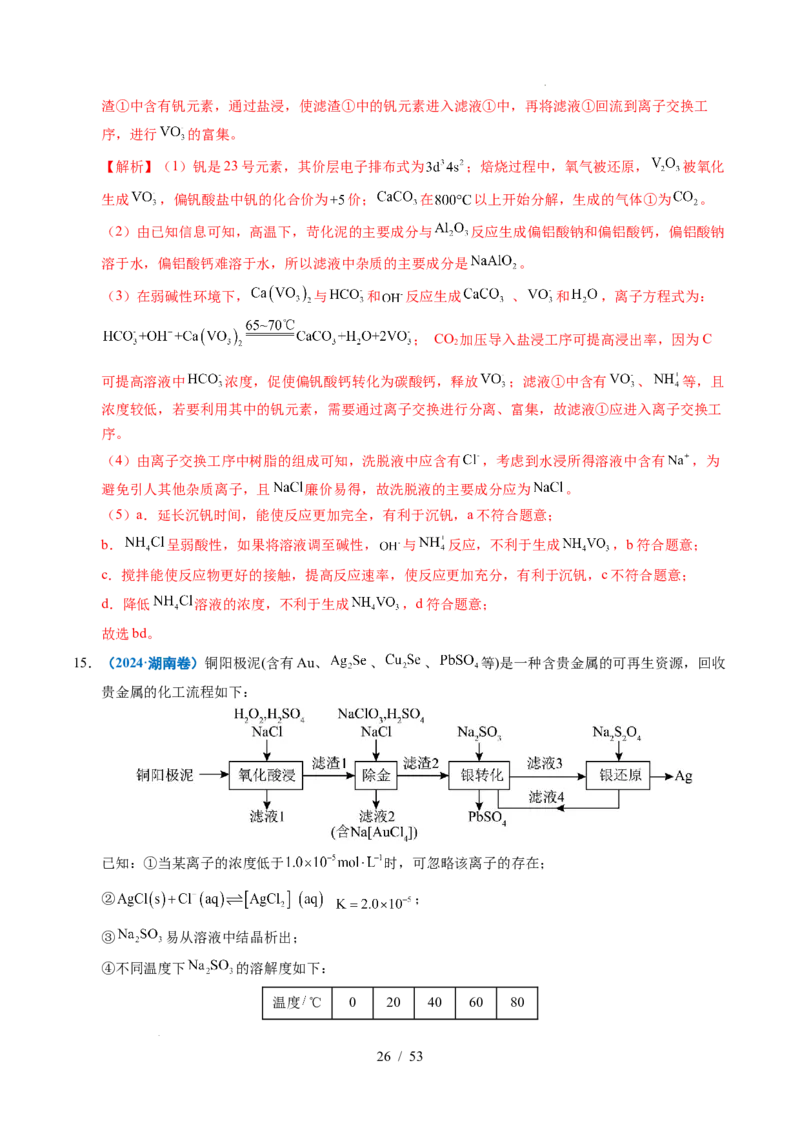 专题22化学工艺流程综合题&mdash;&mdash;分离、提纯类（解析）_高考真题分类汇编_高考化学真题分类汇编（全国通用）五年（2021-2025）