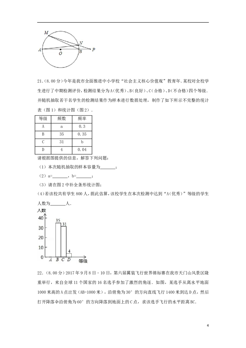 湖南省张家界市2018年中考数学真题试题（含解析）_中考真题_2.数学中考真题2015-2024年_2018年全国中考数学258份