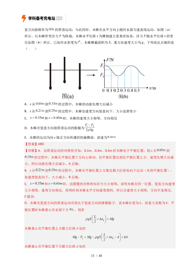 专题15机械振动和机械波（全国通用）（解析版）_高考真题分类汇编_高考物理真题分类汇编（全国通用）五年（2021-2025）