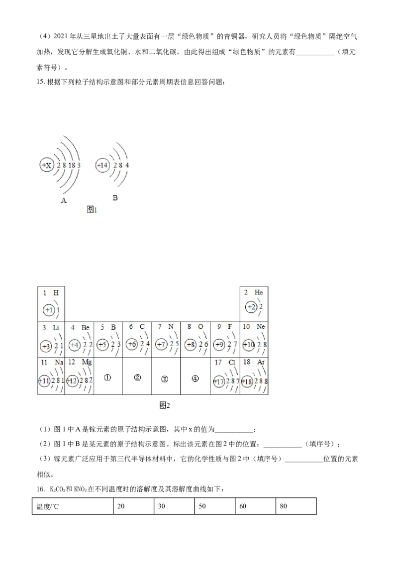 湖北省十堰市2021年中考化学试题（原卷版）_中考真题_5.化学中考真题2015-2024年_2021年中考化学真题（83份）_十堰化学