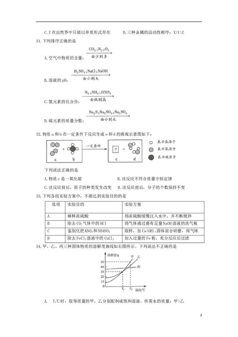 江苏省连云港市2018年中考化学真题试题（含答案）_中考真题_5.化学中考真题2015-2024年_2018中考真题卷（277份）