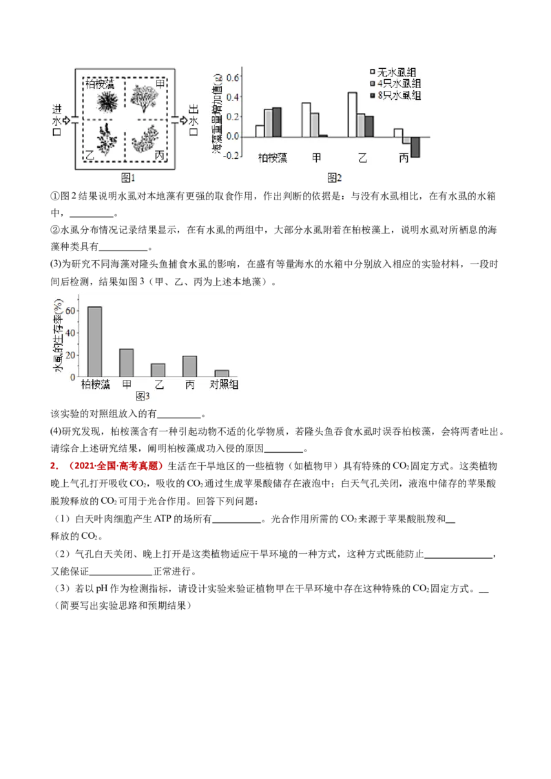 五年（2021-2025）全国高考生物真题分类汇编专题23实验与探究（全国通用）（原卷版）_高考真题分类汇编_高考生物真题分类汇编（全国通用）五年（2021-2025）
